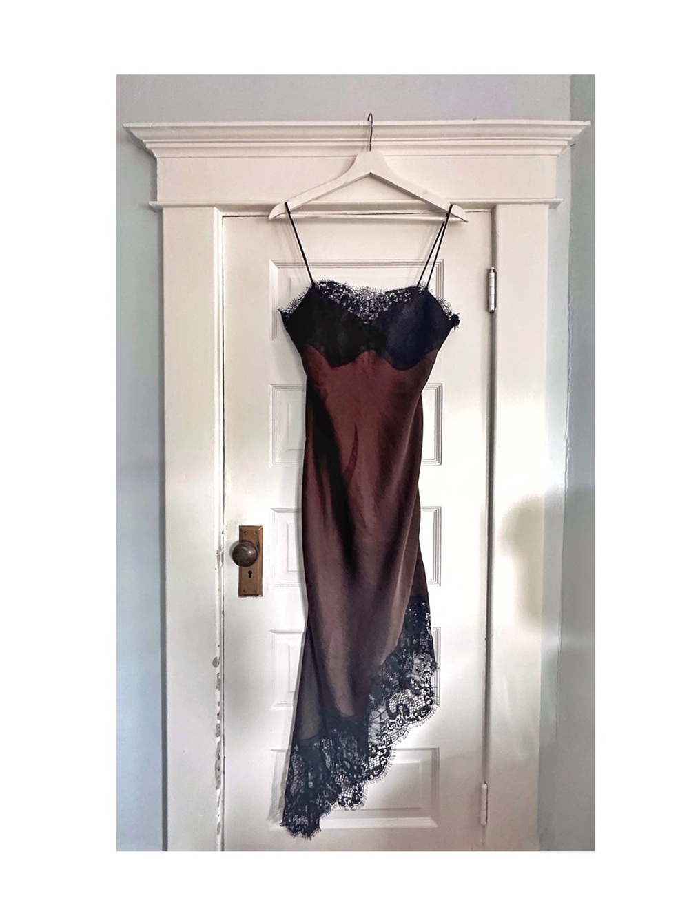 Zara Asymmetrical Satin Lace Dress
